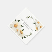 White Daisy Greenery Personalized Modern Wedding Servet (Hoek)