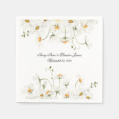 White Daisy Greenery Persoonlijk  Servet (Voorkant)