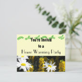 White Daisy House Warming Party Kaart (Staand voorkant)