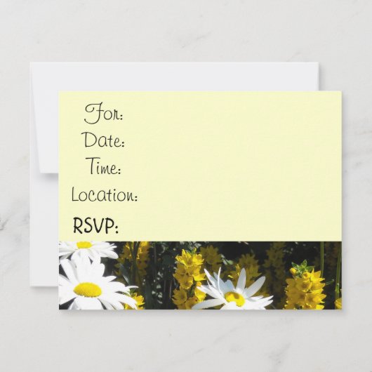 White Daisy House Warming Party Kaart (Achterkant)