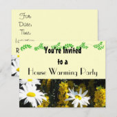 White Daisy House Warming Party Kaart (Voorkant / Achterkant)