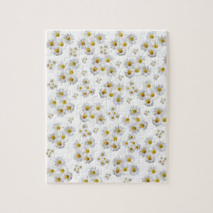 White Daisy Jigzaag Puzzle Legpuzzel
