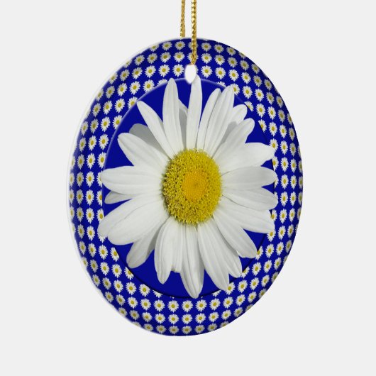 White Daisy Joy Circle Ornament (Rechts)