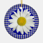 White Daisy Joy Circle Ornament (Voorkant)