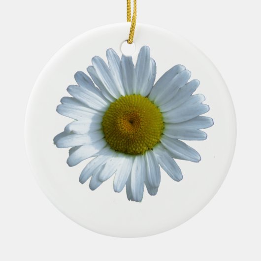 White Daisy Keramisch Ornament (Voorkant)