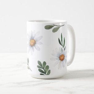 White daisy koffiebeker, White daisies Koffiemok