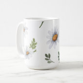 White daisy koffiebeker, White daisies Koffiemok (Voorkant links)