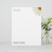 White Daisy Letterhead Briefhoofd Ontwerp (Staand voorkant)