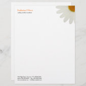 White Daisy Letterhead Briefhoofd Ontwerp (Voorkant / Achterkant)