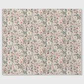 White Daisy met Mauve Garden Print Wrapping Paper Cadeaupapier (Vlak)