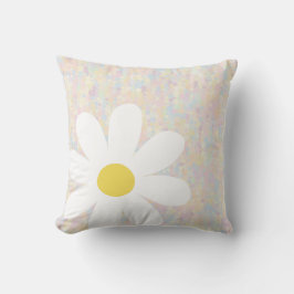 White Daisy met pastel stippen Kussen