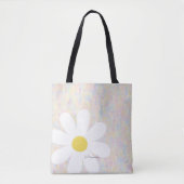 White Daisy met pastel stippen Tote Bag (Voorkant)