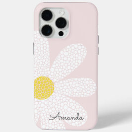 White Daisy met stippen iPhone 15 Pro Max Hoesje