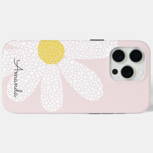 White Daisy met stippen Case-Mate iPhone Case (Achterkant (horizontaal))