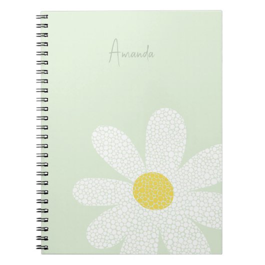 White Daisy met stippen Notitieboek (Voorkant)