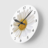 White Daisy met zwarte cijfers Ronde Klok (Hoek)