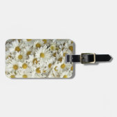 White Daisy Mums Luggage Bag Label Bagagelabel (Voorkant horizontaal)