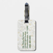 White Daisy Mums Luggage Bag Label Bagagelabel (Achterkant verticaal)