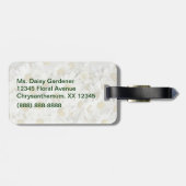 White Daisy Mums Luggage Bag Label Bagagelabel (Achterkant horizontaal)