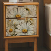 White Daisy Newsprint Decoupage Tissue Paper Tissuepapier