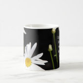 White Daisy on Black, Bible Verse Hope & Prayer Koffiemok (Center)