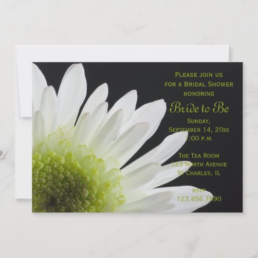 White Daisy on Black Vrijgezellenfeest Kaart (Voorkant)