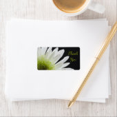 White Daisy on Black Weddenschap Bedankt voor de t Etiket (Insitu)