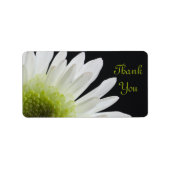 White Daisy on Black Weddenschap Bedankt voor de t Etiket (Voorkant)