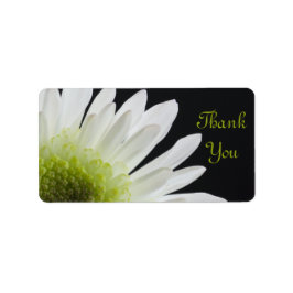 White Daisy on Black Weddenschap Bedankt voor de t Etiket