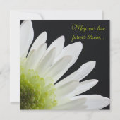 White Daisy on Black Wedding Invitation Kaart (Voorkant)