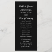 White Daisy on Black Wedding Program Programmakaart (Achterkant)