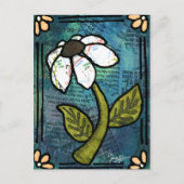 White Daisy on Blue Background - Collage Briefkaart (Voorkant)
