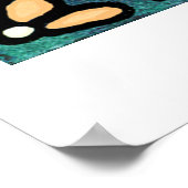White Daisy on Blue Background - Collage Poster (Hoek)