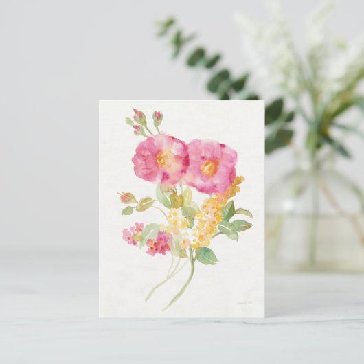 White Daisy on Blue Briefkaart (Staand voorkant)