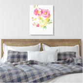 White Daisy on Blue Canvas Afdruk (Insitu (Slaapkamer))
