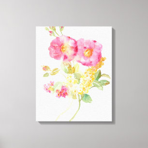 White Daisy on Blue Canvas Afdruk