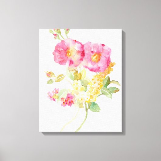 White Daisy on Blue Canvas Afdruk (Voorkant)