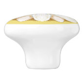 White Daisy on Golden Yellow Keramische Knop (Zijkant)