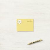 White Daisy on Golden Yellow Personal Name Post-it® Notes (Op bureau)