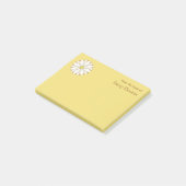White Daisy on Golden Yellow Personal Name Post-it® Notes (Schuin)