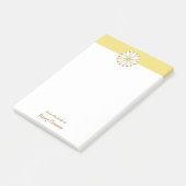White Daisy on Golden Yellow Personalized Post-it® Notes (Schuin)