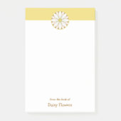 White Daisy on Golden Yellow Personalized Post-it® Notes (Voorkant)