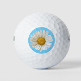 White Daisy on Sky Blue Golfballen