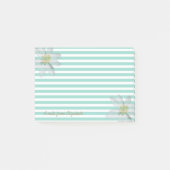 White Daisy on Stripes-Personalized Post-it® Notes (Voorkant)