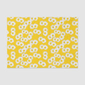 White Daisy on Yellow Background Tissuepapier (Voorkant)