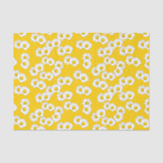 White Daisy on Yellow Background Tissuepapier