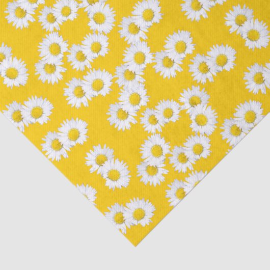White Daisy on Yellow Background Tissuepapier (Detail)