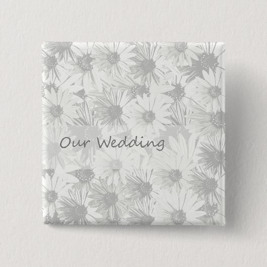 White Daisy - onze bruiloft Vierkante Button 5,1 Cm (Voorkant)