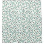 White Daisy over Light Blue Douchegordijn (Voorkant)