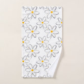 White Daisy Pattern Bad Handdoek (Handdoek)